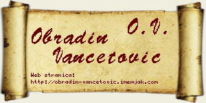 Obradin Vančetović vizit kartica